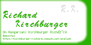 richard kirchburger business card